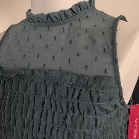 NWT Ruffled Metallic Textured Dress - Picture 7 of 8